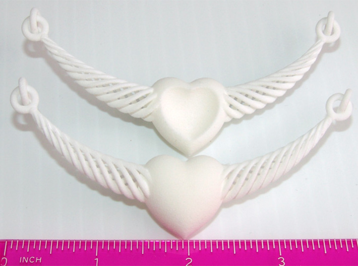 Crescent Heart Pendant 3d printed Crescent Heart Front and Back - Actual Photo