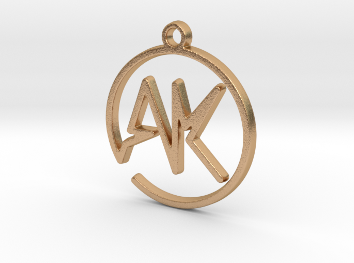 A &amp; K Monogram Pendant 3d printed