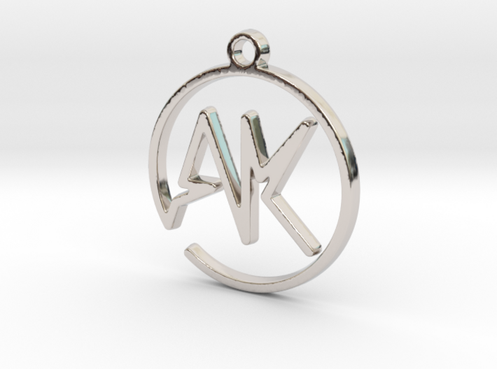 A &amp; K Monogram Pendant 3d printed