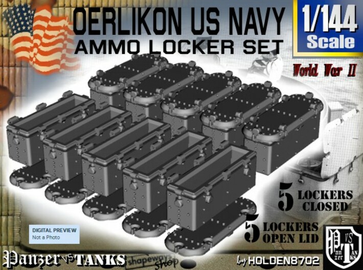 1/144 Oerlikon USN X10 Ammo Locker 3d printed 