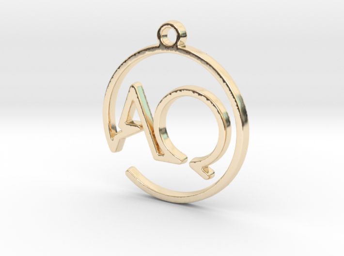 A &amp; Q Monogram Pendant 3d printed