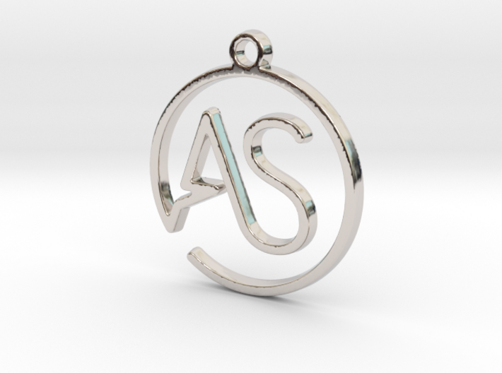 A &amp; S Monogram Pendant 3d printed