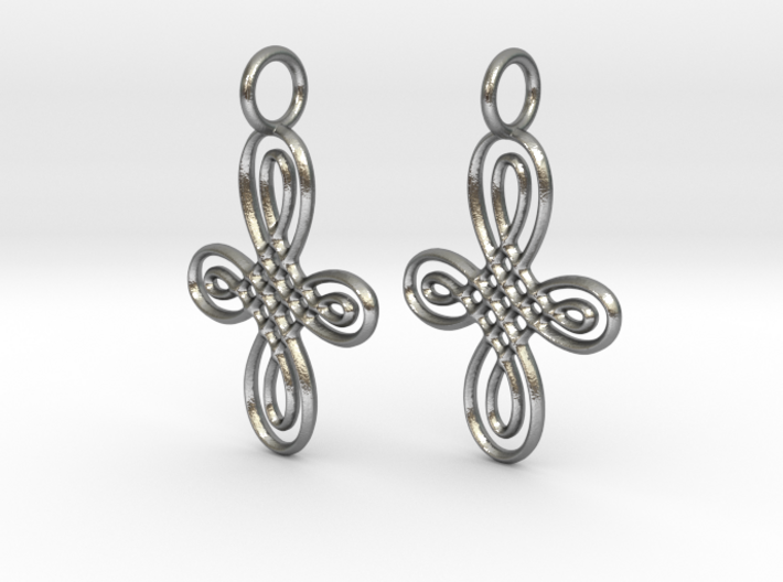Celtic Round Cross Earrings 3d printed