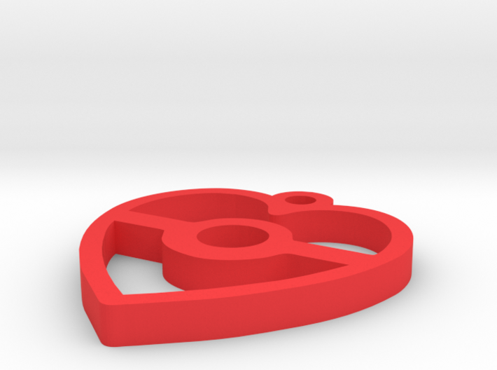 Pokeball Heart Pendant 3d printed