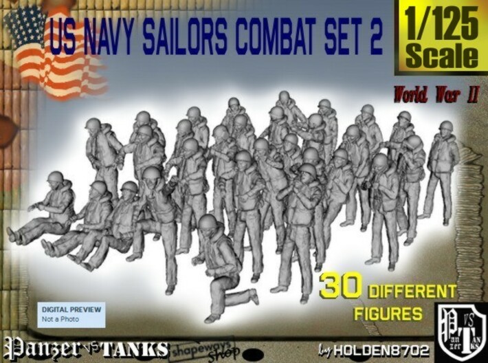 1/125 US Navy Sailors Combat SET 2 3d printed
