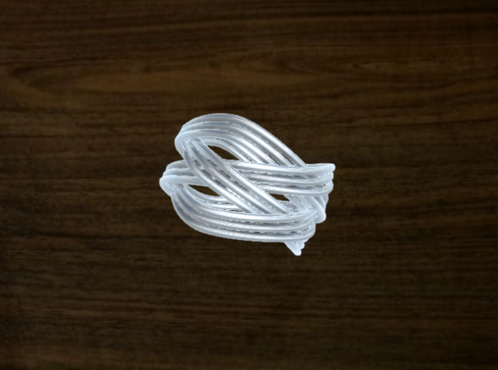 Turk's Head Knot Ring 4 Part X 3 Bight - Size 7 3d printed