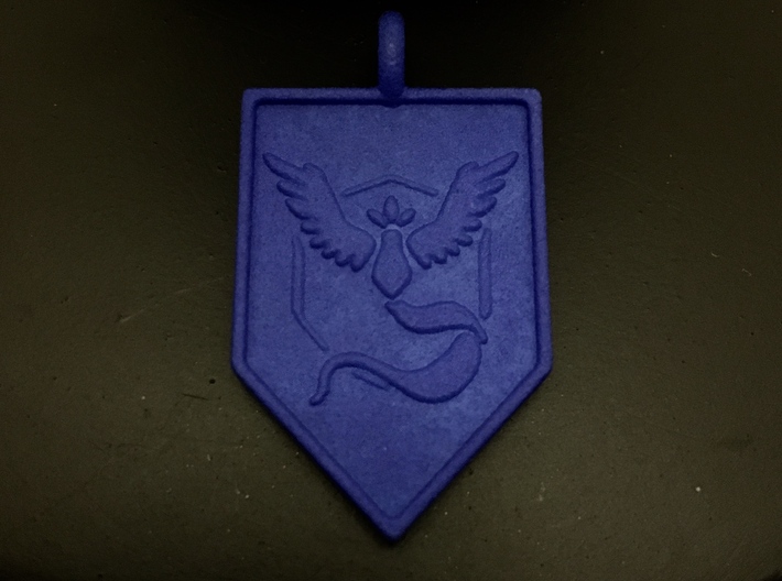 Team Mystic Badge Keychain 3d printed Blue Strong and Flexible Polished