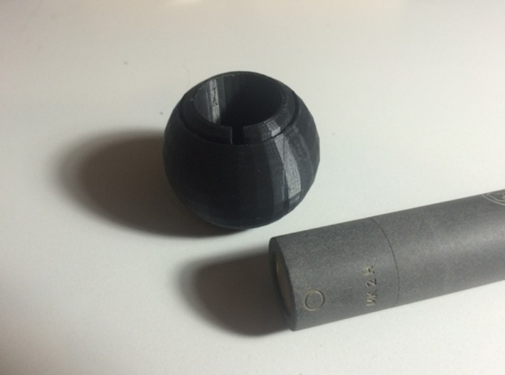 Acoustic Sphere (20mm mic) (40mm diameter) 3d printed Shown with microphone for clarity