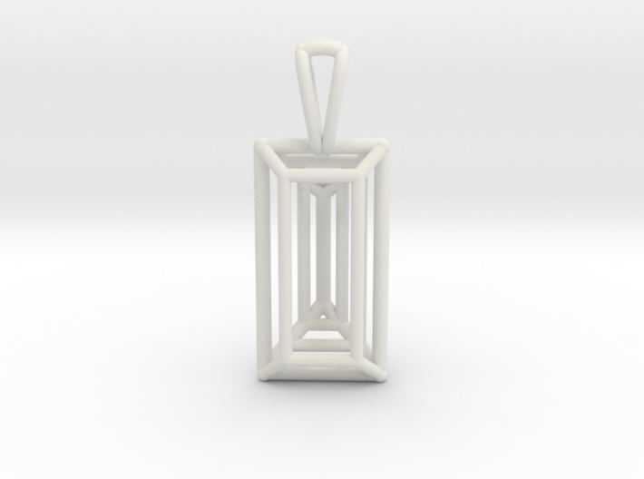 3D Printed Diamond Baugette Cut Pendant (Small) 3d printed