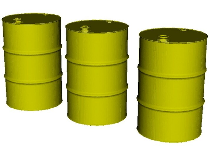 1/24 scale WWII US 55 gallons oil drums x 3 3d printed