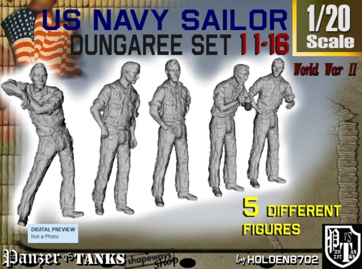 1-20 US Navy Dungaree Set 11-16 3d printed