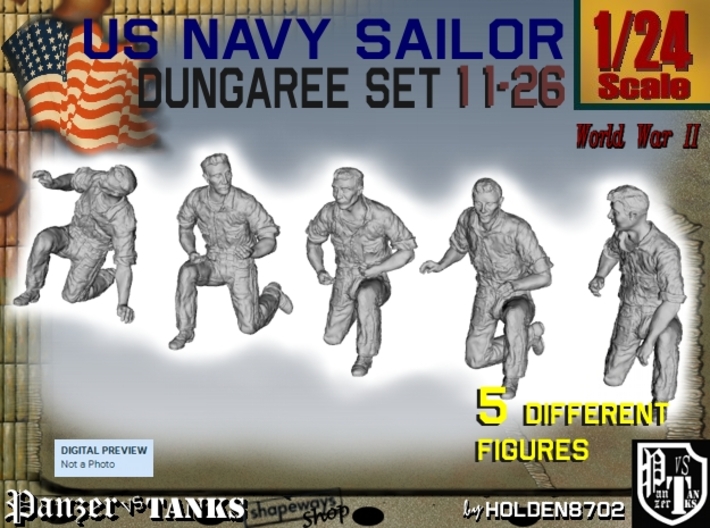 1-24 US Navy Dungaree Set 11-26 3d printed