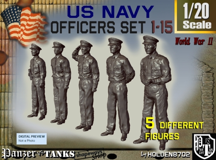 1-20 USN Officers Set1-15 3d printed