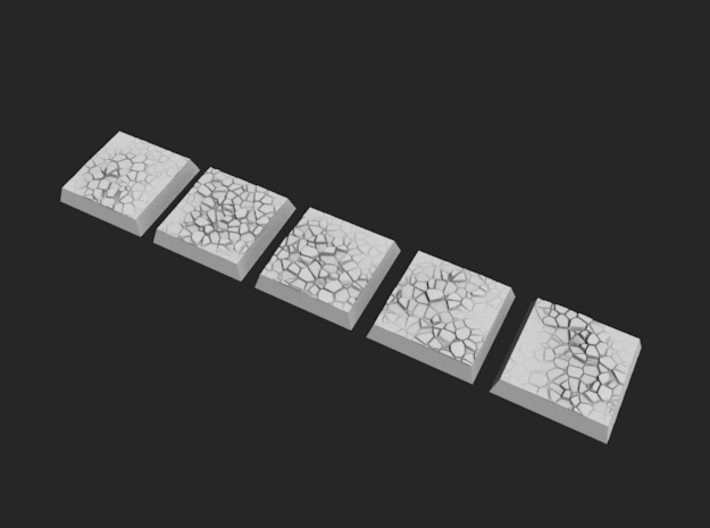 20mm Square Bases - Baked Earth 3d printed