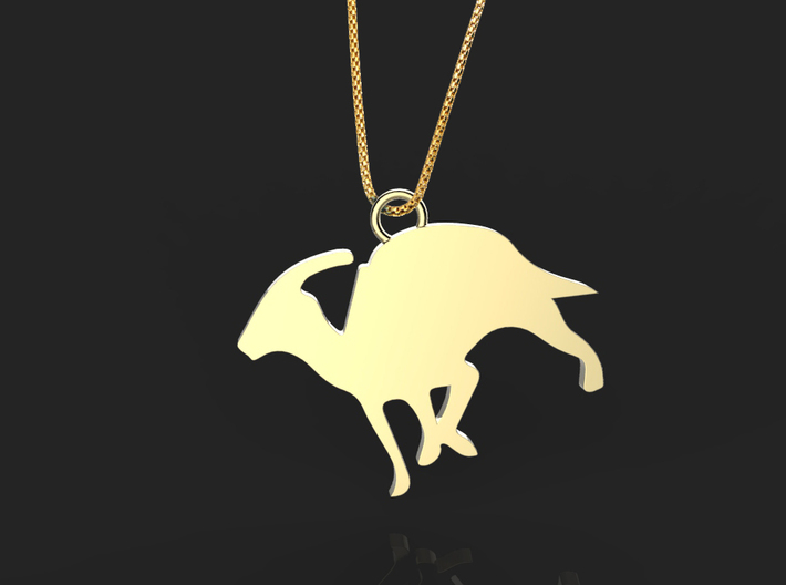 Parasaurolophus necklace Pendant 3d printed