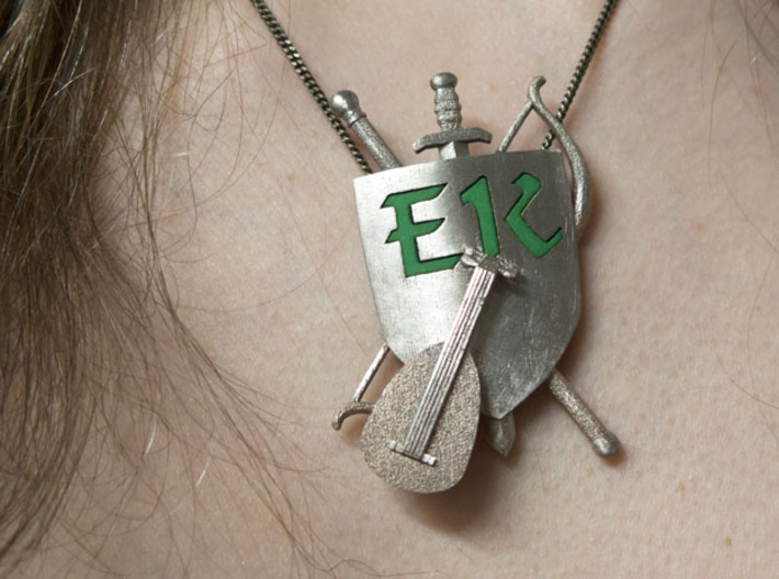 The Emerald Knights Badge1 3d printed Partly polished with a diamond file, EK letters in green plastic added