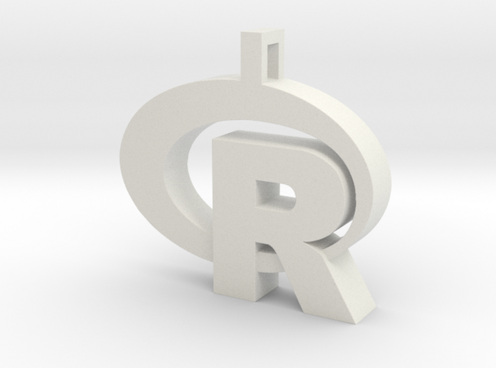 Pendant R Statistics Logo (thickness 4.5 mm) 3d printed
