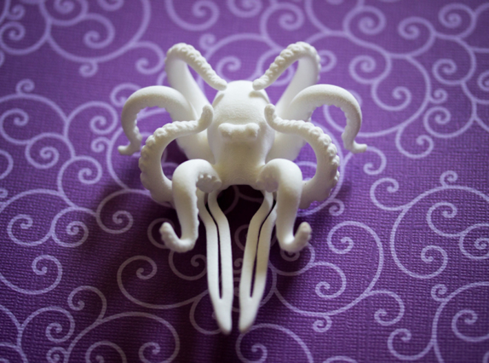 Orchid Octopus Hair Comb 3d printed