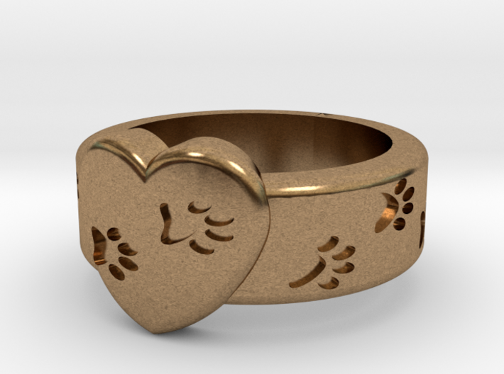 Pawprints On My Heart Ring 3d printed