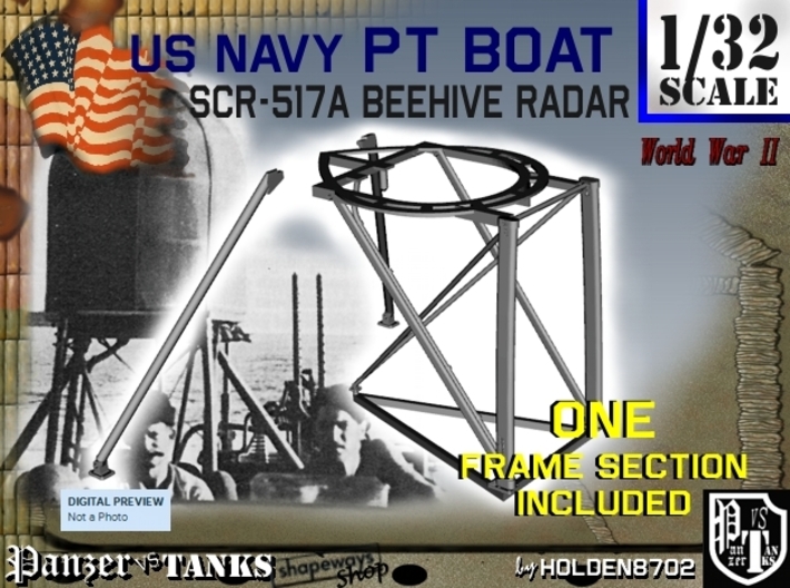 1-32 PT Boat Beehive Radar Frame 3d printed