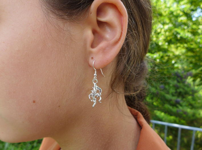 Nodulated Root Earrings - Science Jewelry 3d printed Nodulated root earrings in polished silver
