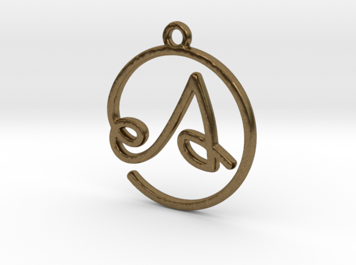 A Script Monogram Pendant 3d printed