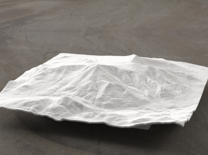 6'' Whiteface Mtn. Terrain Model, New York, USA 3d printed Radiance rendering of model, viewed from the SSE