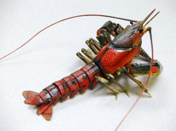 Articulated Crayfish 3d printed Shown painted with acrylics.