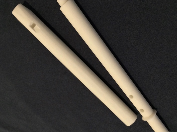 3 hole flute 3d printed 