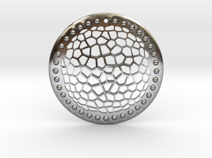 Voronoi Disk Earring ~ 33.5mm diameter 3d printed 