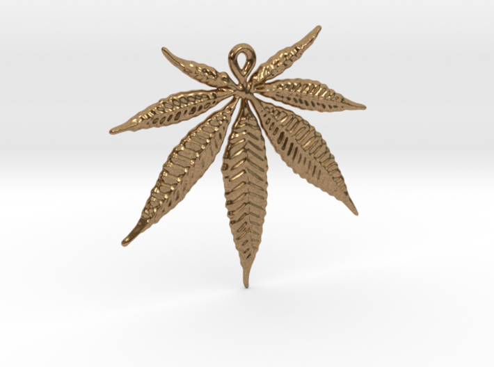 Marijuana leaf pendant 3d printed
