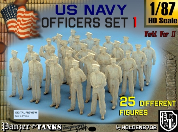 1-87 USN Officers Set1 3d printed