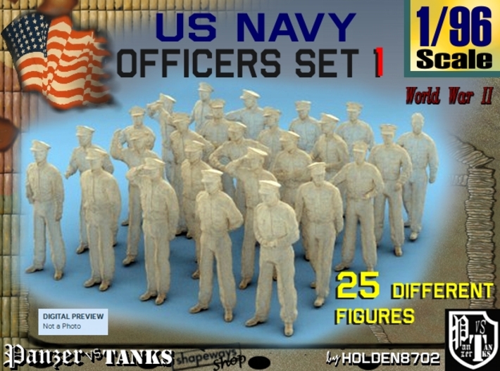 1-96 USN Officers Set1 3d printed