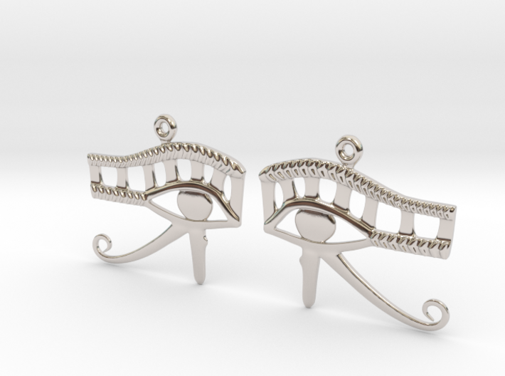 Eye Of Horus EarRings - Pair - Precious Metal 3d printed