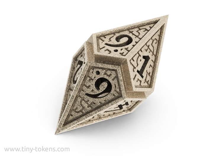 Hedron D10: Open (Hollow), balanced gaming die 3d printed