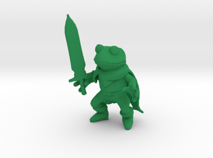 Frog and Sword Low Poly figure 3d printed