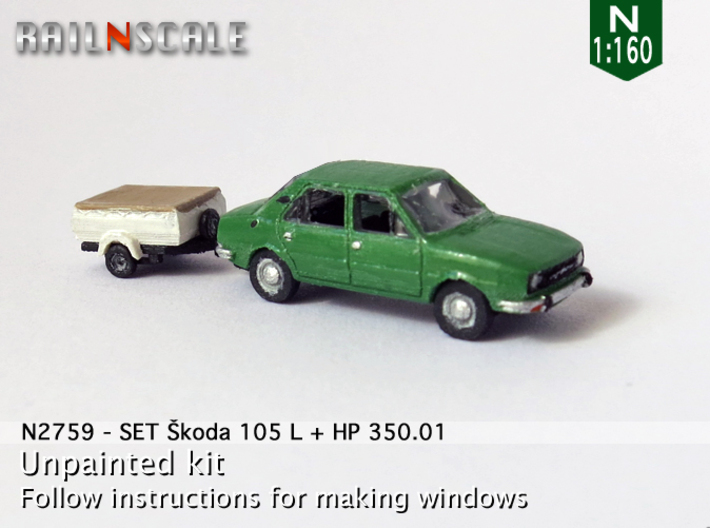 SET Skoda 105 L + HP 350.01 (N 1:160) 3d printed