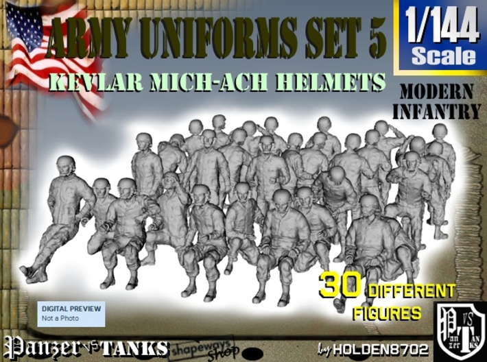 1-144 Army Modern Uniforms Set5 3d printed 