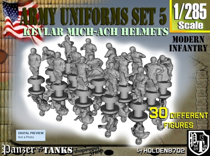 1-285 Army Modern Uniforms Set5 3d printed