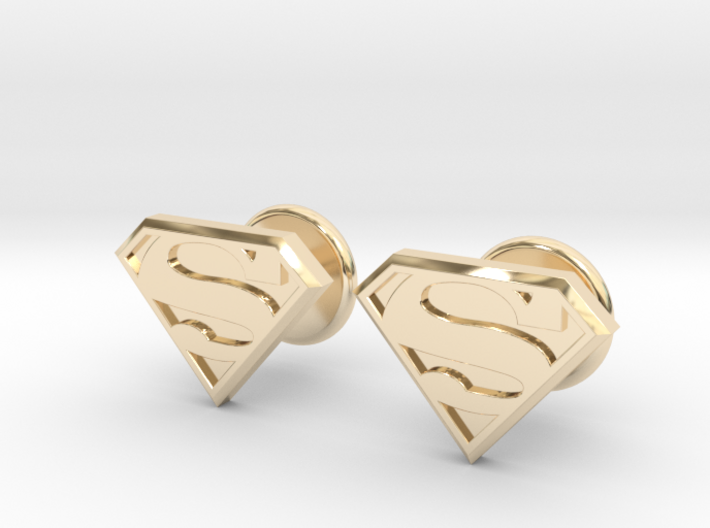 Man of Steel Cufflinks 3d printed