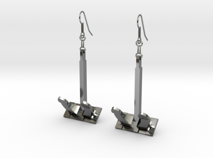 Anchor earrings 3d printed