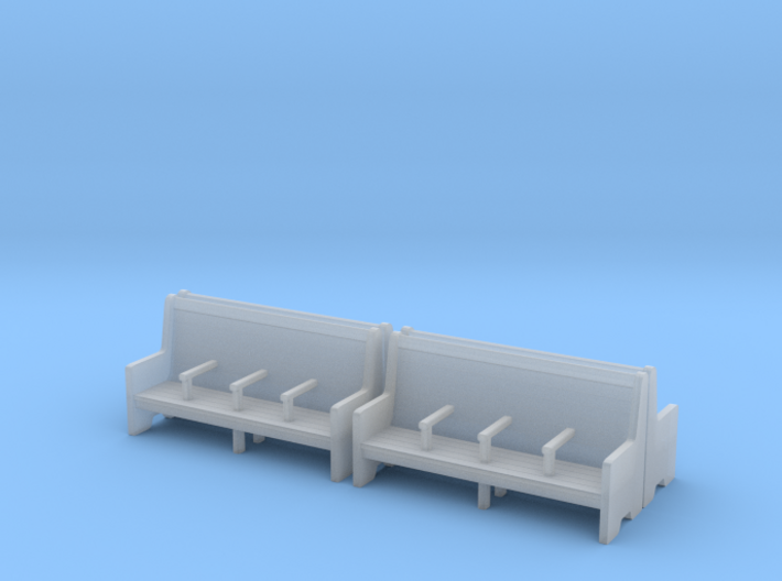 Bench type C - 00 ( 1:76 scale ) 4 Pcs set 3d printed