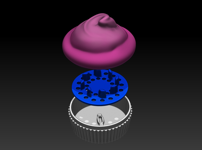 Super cute cupcake herb grinder - Part 1 3d printed 