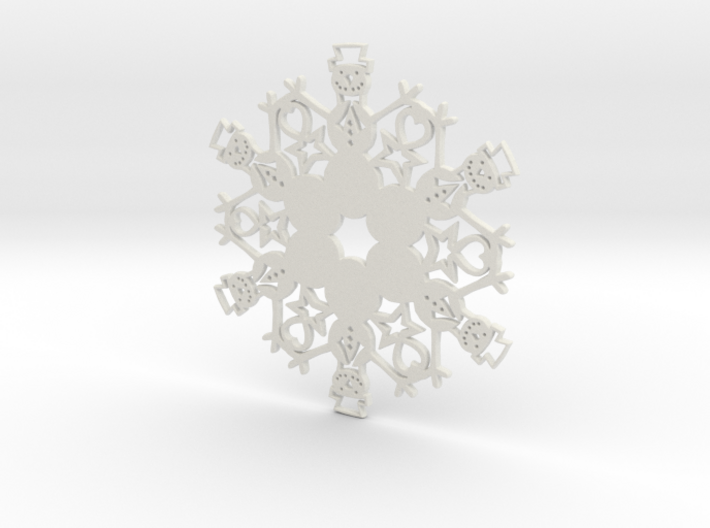 Snowman Snowflake Ornament 3d printed 