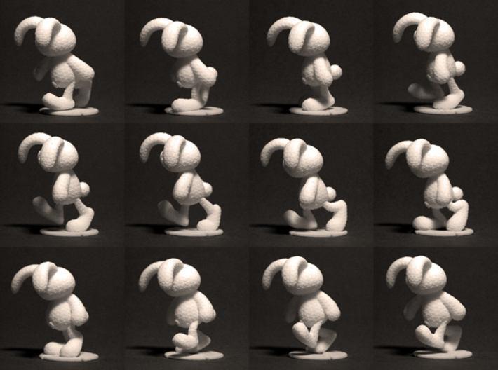 Rabbit Zoetrope Walk Sequence 3d printed