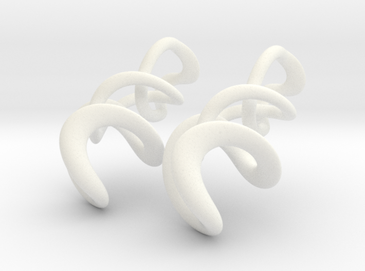 Tumbling loops earrings 3d printed 