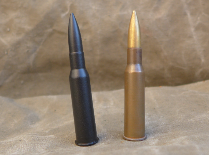 7.62x54 R 3d printed In comparison with real round.