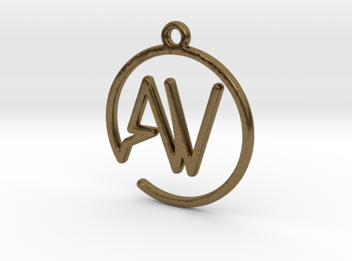 A &amp; V Monogram Pendant 3d printed