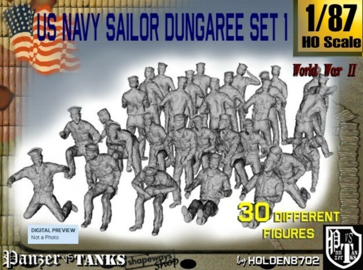 1/87 US Navy Dungaree Set 1 3d printed 