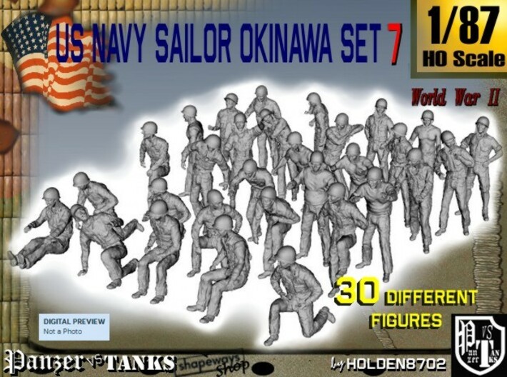 1/87 US Navy Okinawa Set 7 3d printed